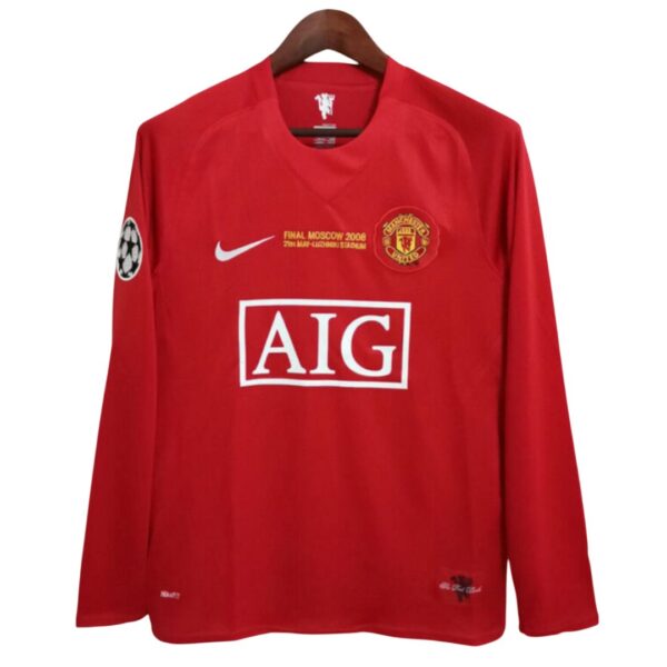Camiseta Retro Manchester United 07/08 - Edición Final Champions League (Manga larga)