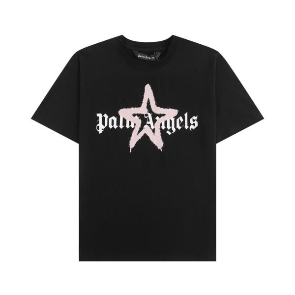 Camiseta Palm Angels Graffiti Star Negra y Rosa
