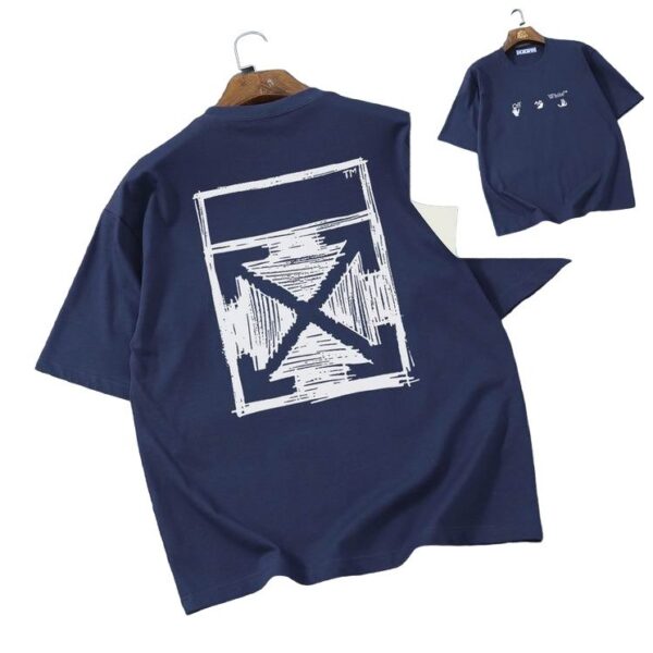 Camiseta Off-White Oversize Azul Marino