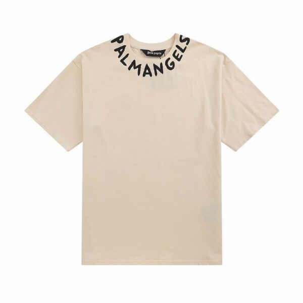 Camiseta Palm Angels Beige Cuello