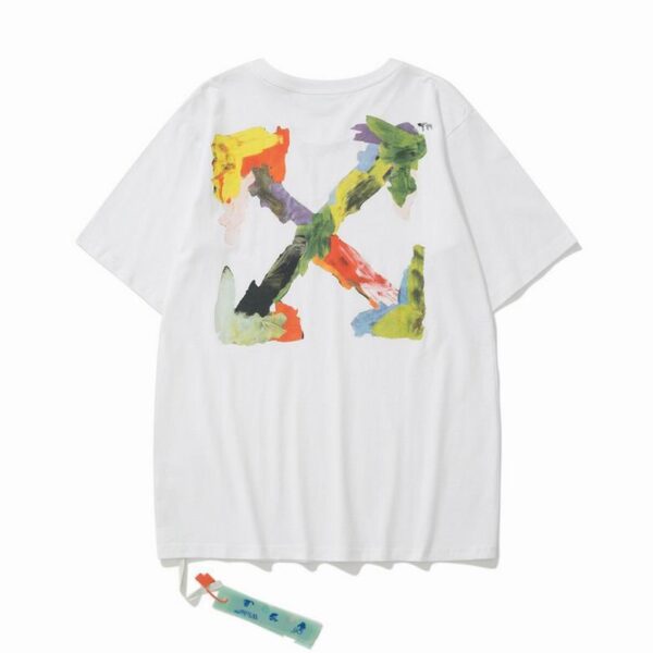 Camiseta Off-White Oversize Blanca Pintura