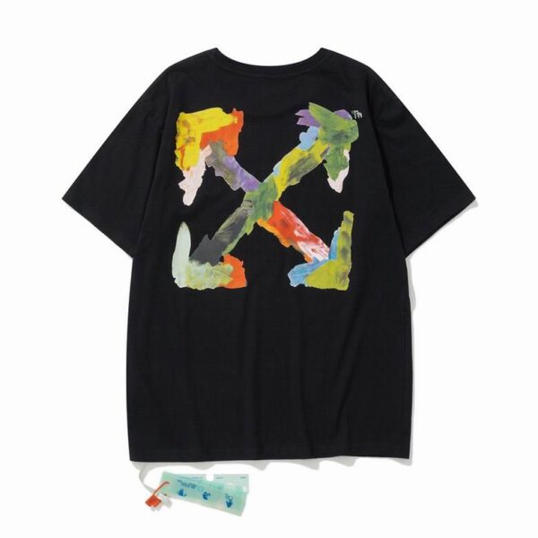 Camiseta Off-White Oversize Negra Pintura