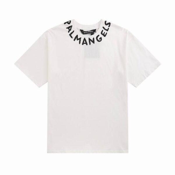 Camiseta Palm Angels Blanca Cuello