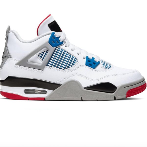 Nike Air Jordan 4 Retro Blanco, Azul y Rojo
