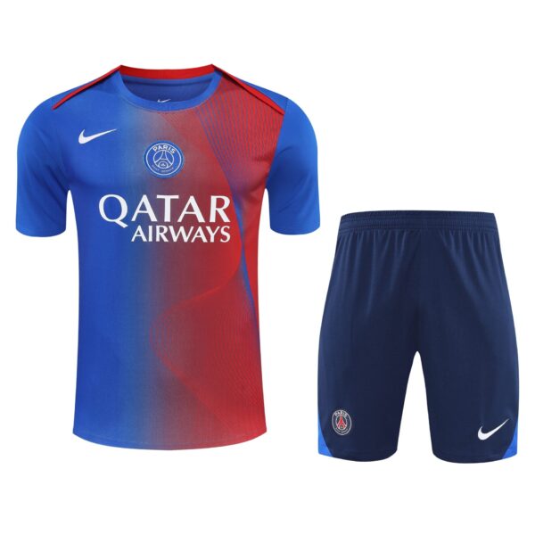Conjunto de calentamiento PSG azul y rojo
