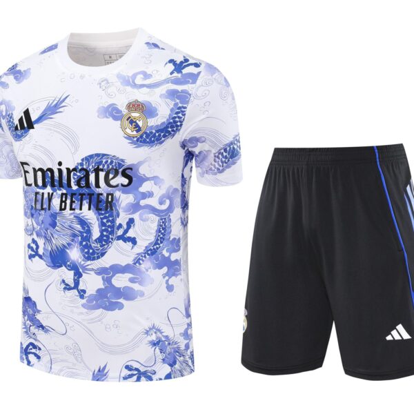Conjunto de calentamiento Real madrid dragón azul