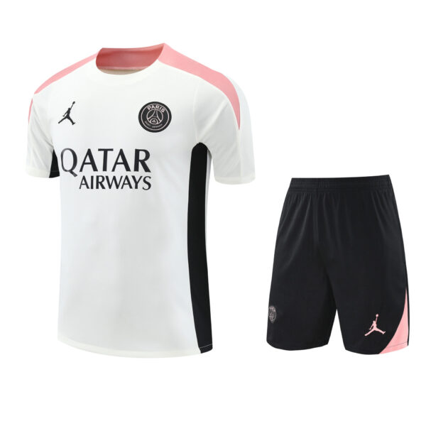 Conjunto de calentamiento PSG blanco y rosa