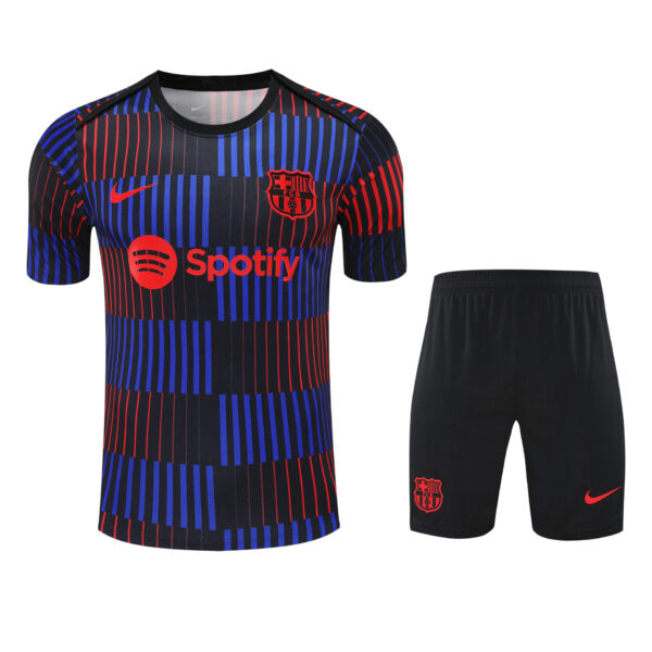 Conjunto de calentamiento FC Barcelona azul y rojo rayas