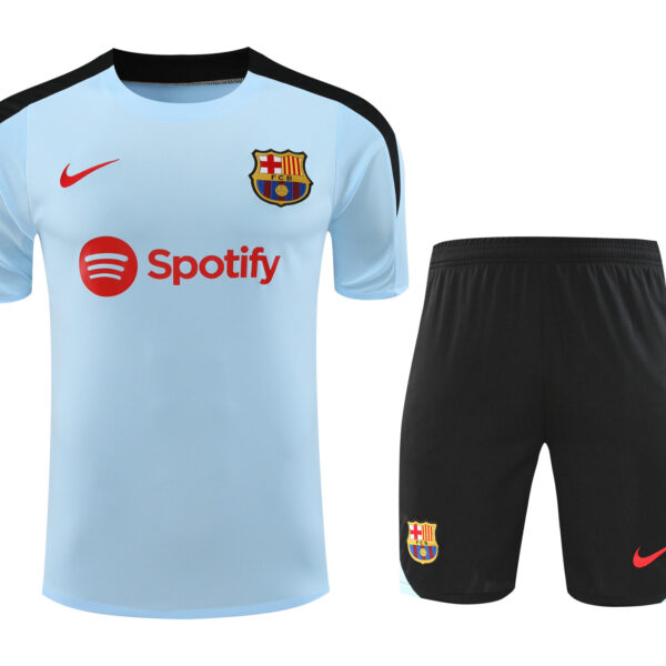 Conjunto de calentamiento FC Barcelona azul cielo