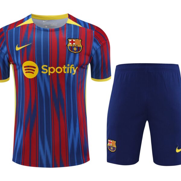 Conjunto de calentamiento FC Barcelona azul y rojo moderno