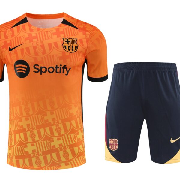 Conjunto de calentamiento FC Barcelona naranja