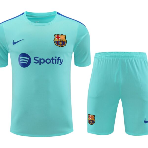 Conjunto de calentamiento FC Barcelona azul cielo y azul