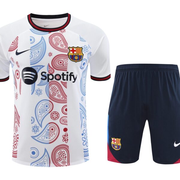 Conjunto de calentamiento FC Barcelona blanco mandala