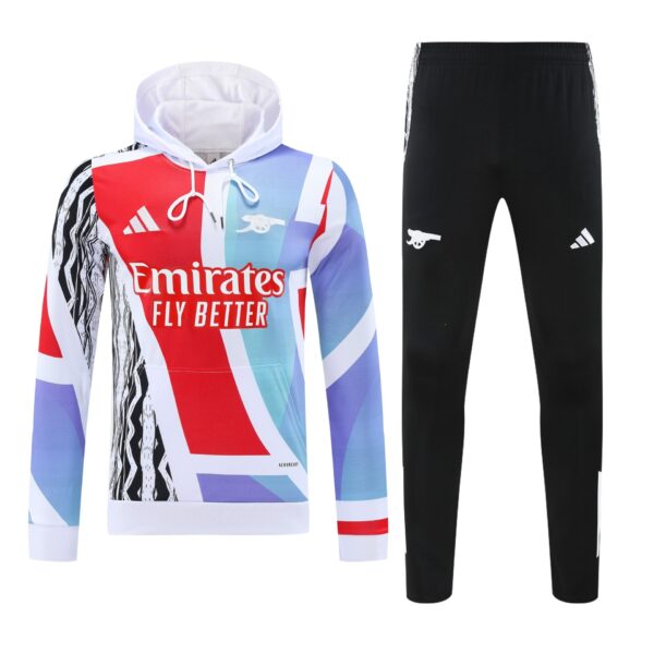 Conjunto manga larga Arsenal rojo azul y cebra