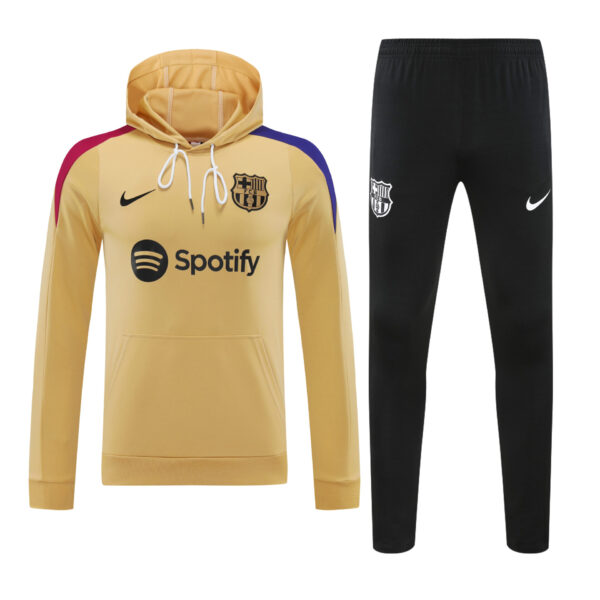 Conjunto manga larga FC Barcelona oro