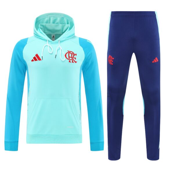 Conjunto manga larga Flamengo azul claro