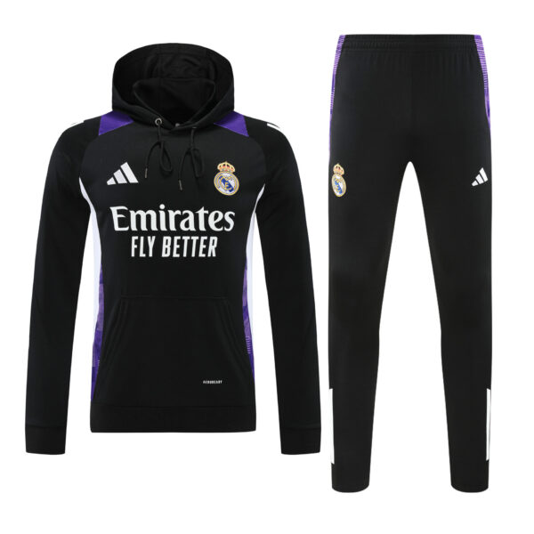 Conjunto manga larga Real Madrid negro