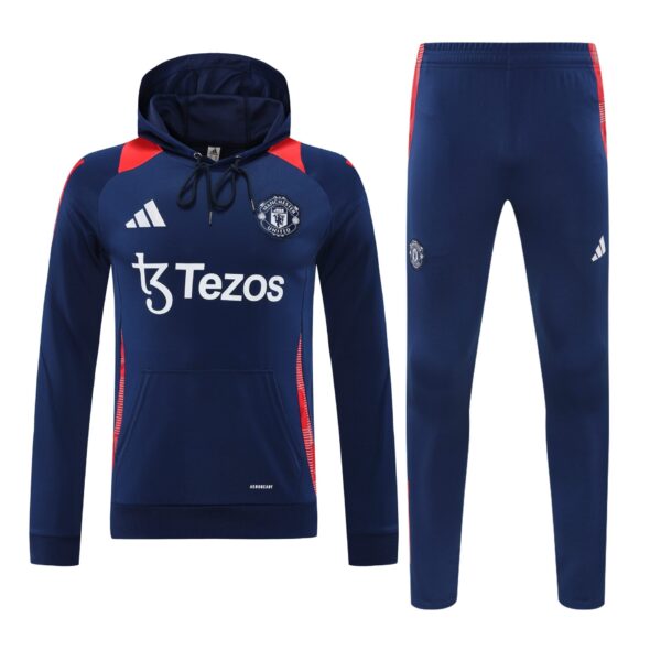 Conjunto manga larga Manchester United azul oscuro