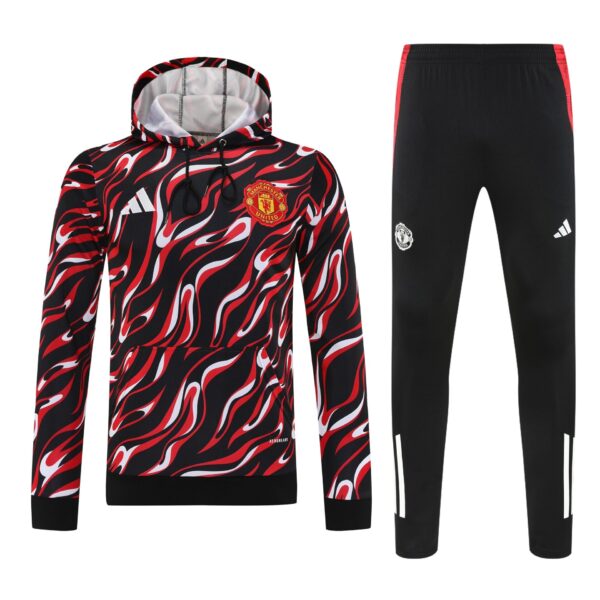 Conjunto manga larga Manchester United rojo negro y blanco