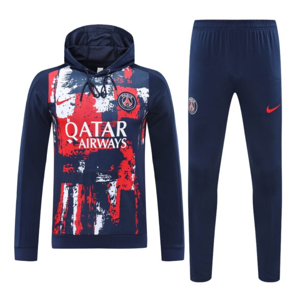 Conjunto manga larga PSG azul blanco y rojo efecto pintura