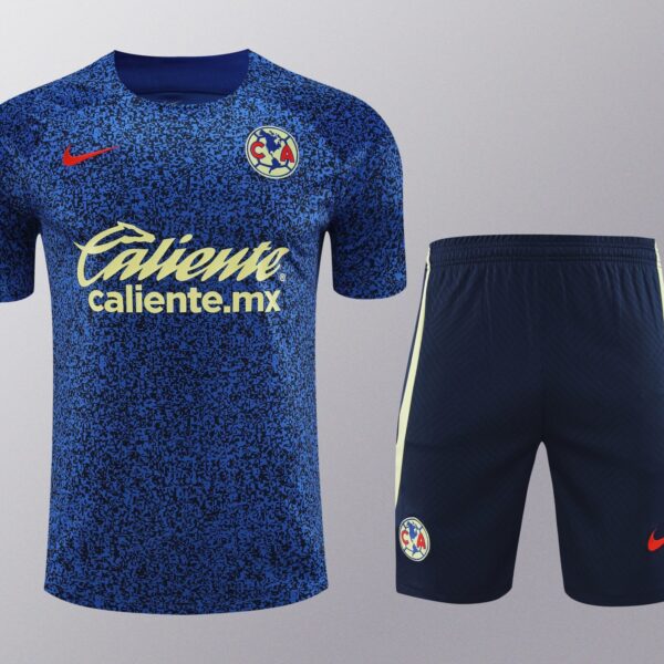 Conjunto de calentamiento Club América azul y negro puntos