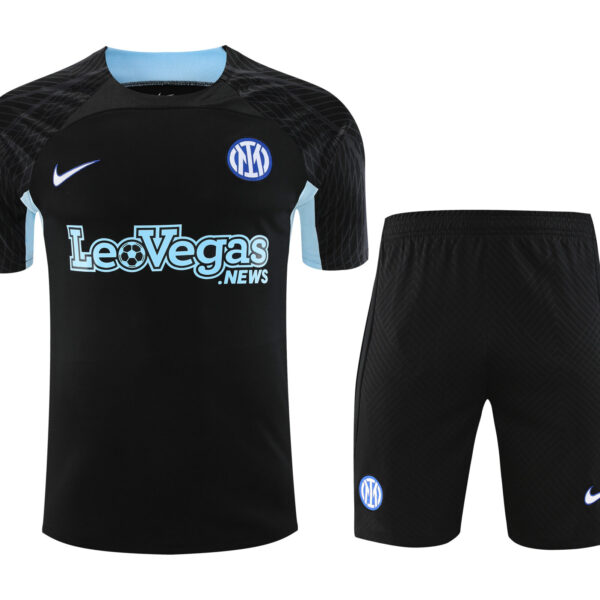 Conjunto de calentamiento Inter de Milán negro y azul claro