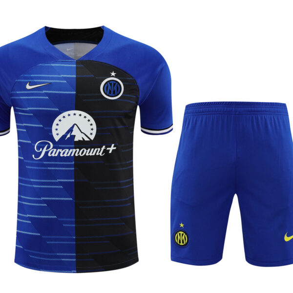 Conjunto de calentamiento Inter de Milán azul y negro