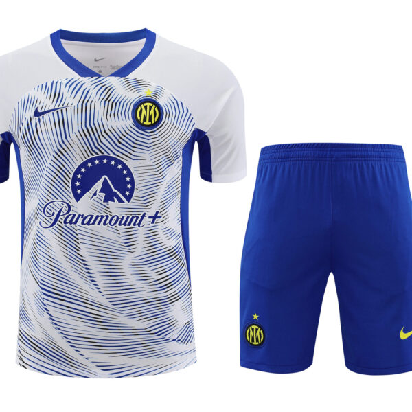 Conjunto de calentamiento Inter de Milán blanco y azul