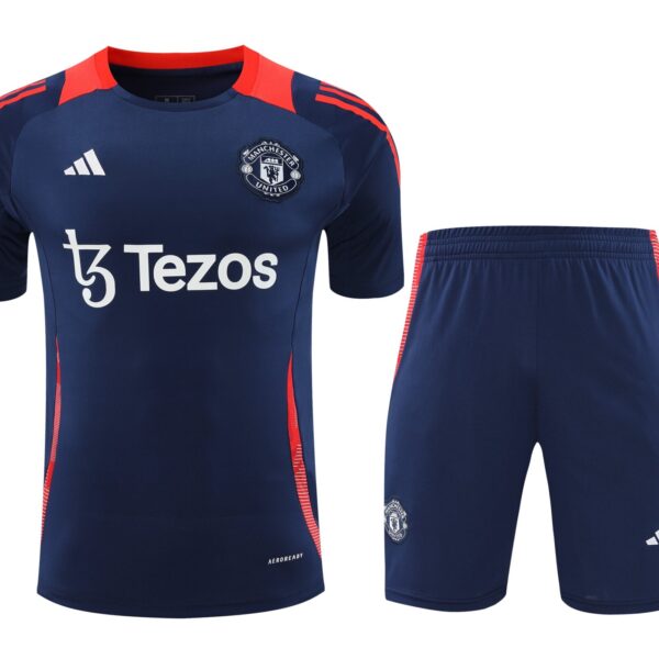 Conjunto de calentamiento Manchester United azul oscuro