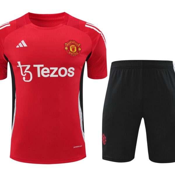 Conjunto de calentamiento Manchester United rojo y negro