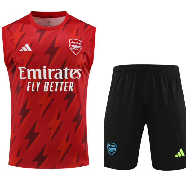 Conjunto tirantes Arsenal rojo rayos