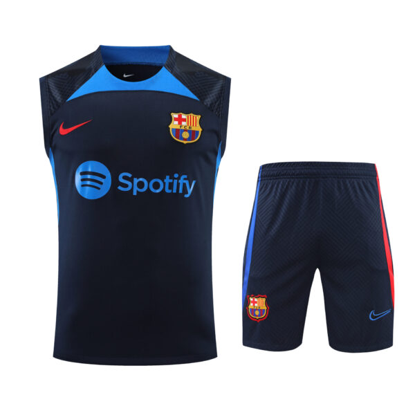 Conjunto tirantes FC Barcelona negro y azul