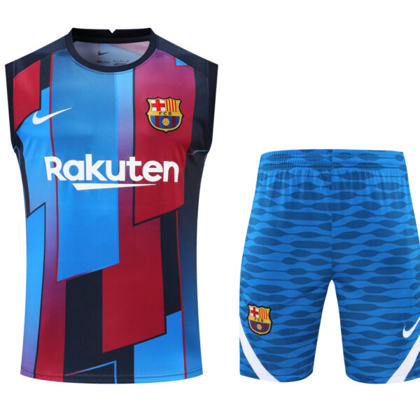 Conjunto tirantes FC Barcelon azul y rojo bloques