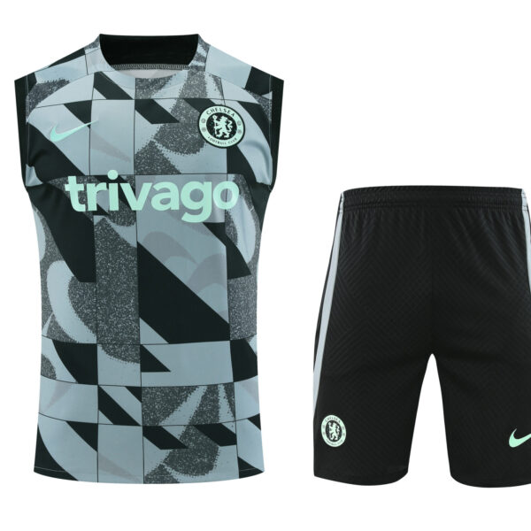 Conjunto tirantes Chelsea gris y negro