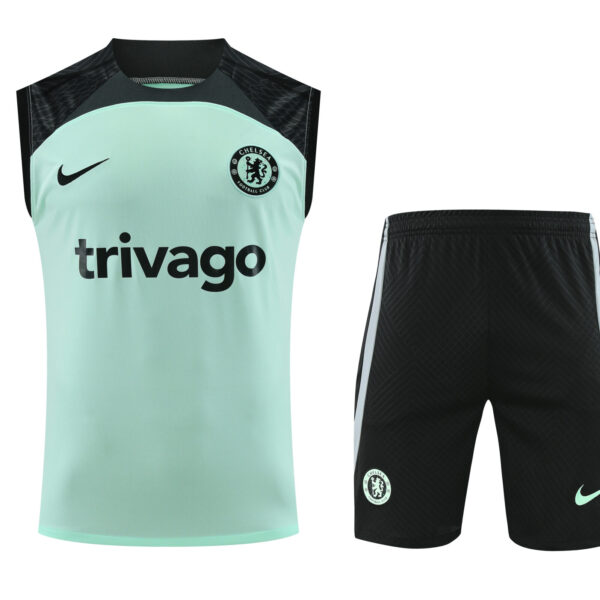 Conjunto tirantes Chelsea verde claro y negro