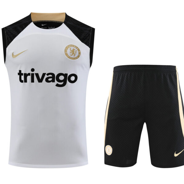 Conjunto tirantes Chelsea blanco y negro