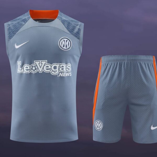 Conjunto tirantes Inter de Milán gris claro y naranja
