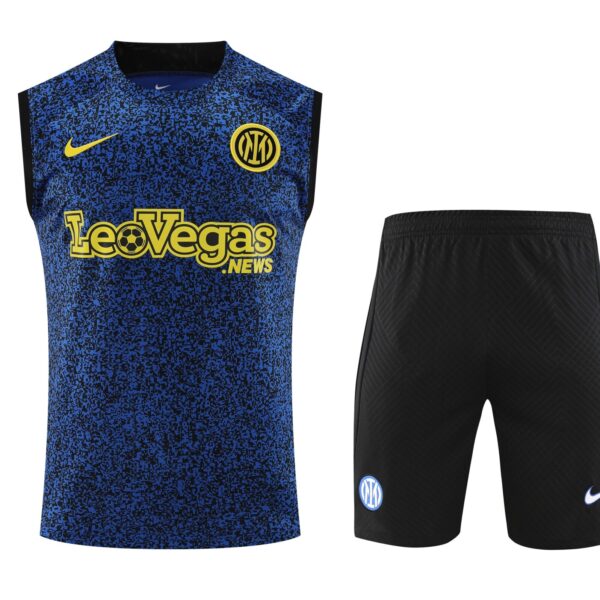 Conjunto tirantes Inter de Milán azul y negro puntos