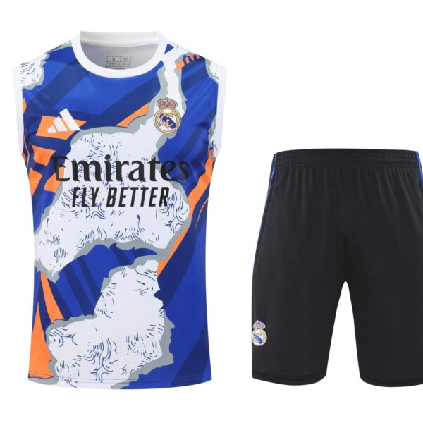 Conjunto tirantes Real Madrid azul y blanco collage