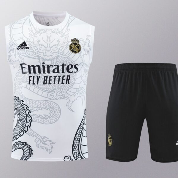 Conjunto tirantes Real Madrid blanco dragón