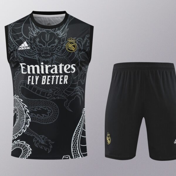 Conjunto tirantes Real Madrid negro dragón