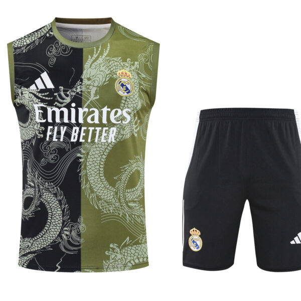 Conjunto tirantes Real Madrid dorado y negro