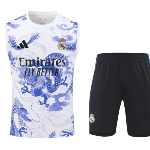 Conjunto tirantes Real Madrid azul y blanco nubes