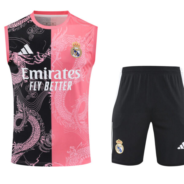 Conjunto tirantes Real Madrid rosa y negro