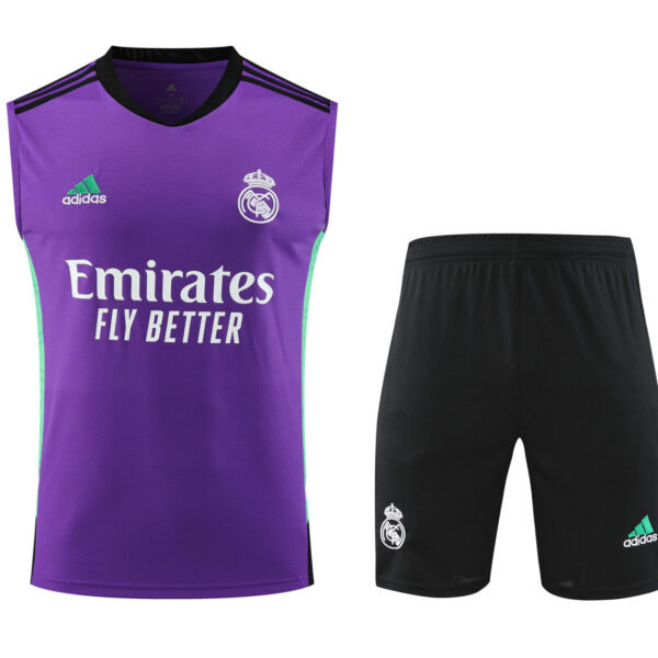 Conjunto tirantes Real Madrid morado y azul