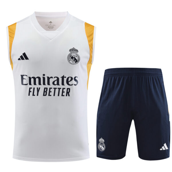 Conjunto tirantes Real Madrid blanco y naranja 3