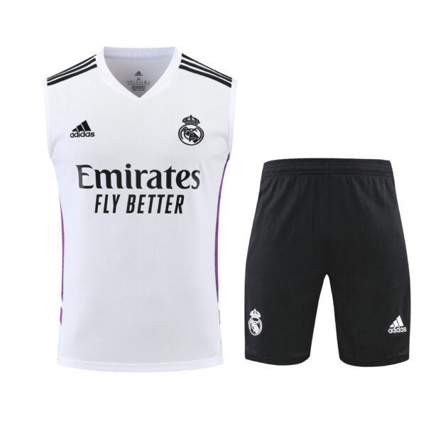 Conjunto tirantes Real Madrid blanco y morado