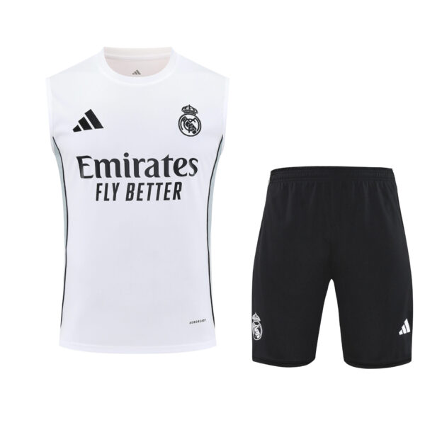 Conjunto tirantes Real Madrid blanco y gris