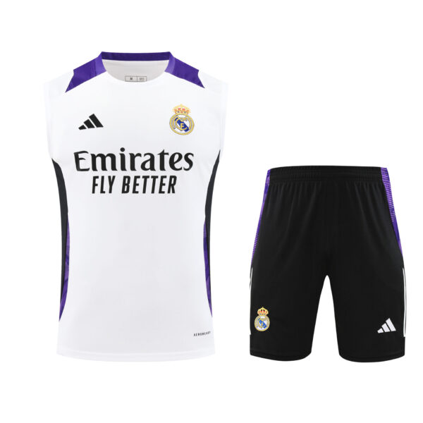Conjunto tirantes Real Madrid blanco y morado
