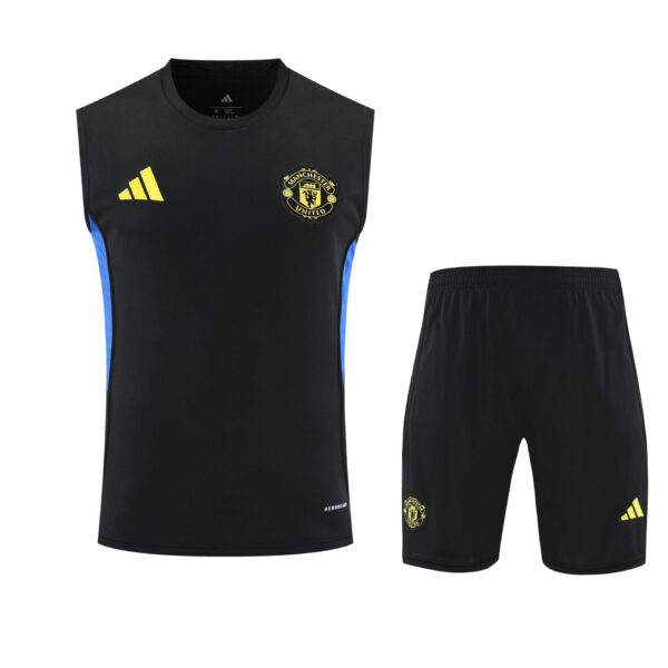Conjunto tirantes Manchester United negro y azul